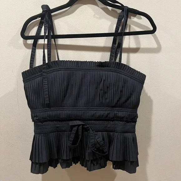 NEW Ulla Johnson Bea Top in Black, Size 6 - Picture 2 of 5